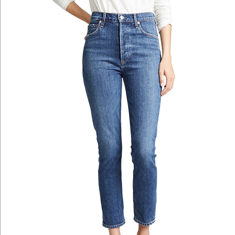 Agolde Nico high rise slim fit jean in subdued